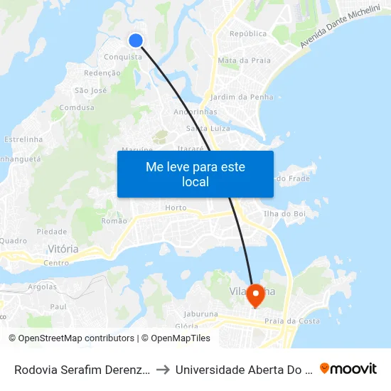 Rodovia Serafim Derenzi, 248 to Universidade Aberta Do Brasil map