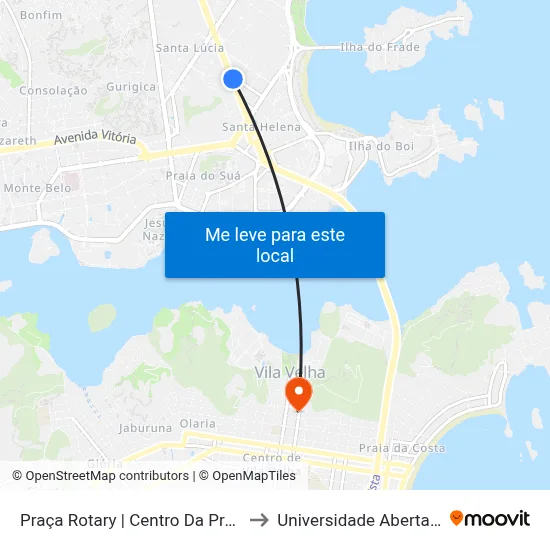 Praça Rotary | Centro Da Praia Shopping to Universidade Aberta Do Brasil map