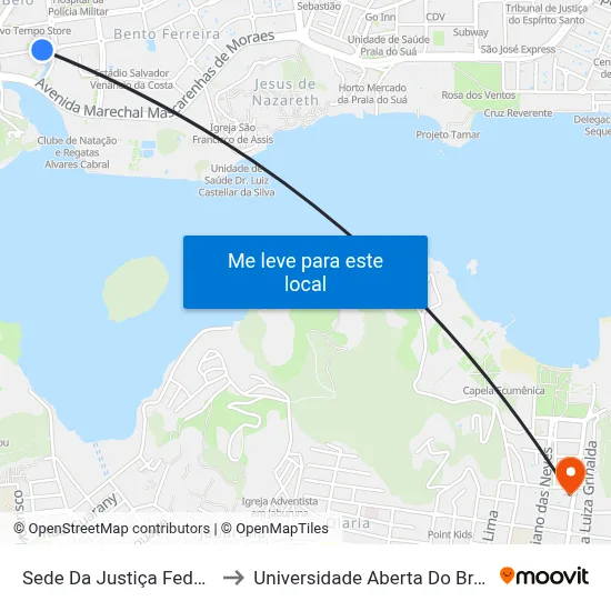 Sede Da Justiça Federal to Universidade Aberta Do Brasil map