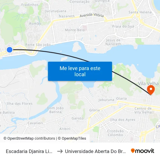 Escadaria Djanira Lima to Universidade Aberta Do Brasil map