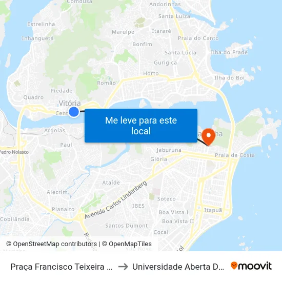 Praça Francisco Teixeira Da Cruz to Universidade Aberta Do Brasil map