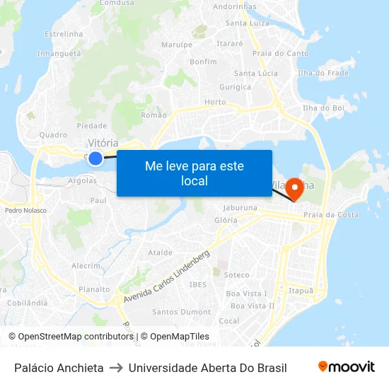 Palácio Anchieta to Universidade Aberta Do Brasil map