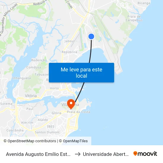 Avenida Augusto Emílio Estelita Lins, 232 to Universidade Aberta Do Brasil map