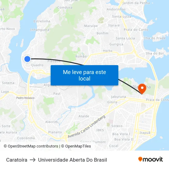 Caratoíra to Universidade Aberta Do Brasil map