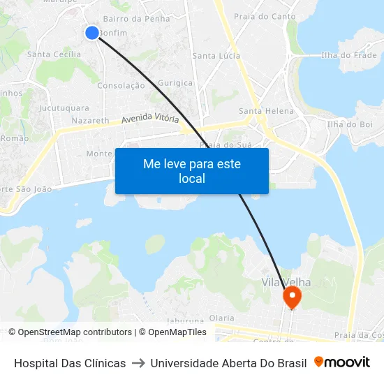 Hospital Das Clínicas to Universidade Aberta Do Brasil map