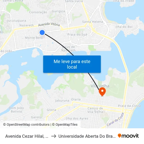 Avenida Cezar Hilal, 65 to Universidade Aberta Do Brasil map