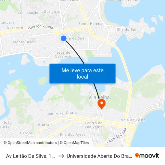 Av Leitão Da Silva, 181 to Universidade Aberta Do Brasil map