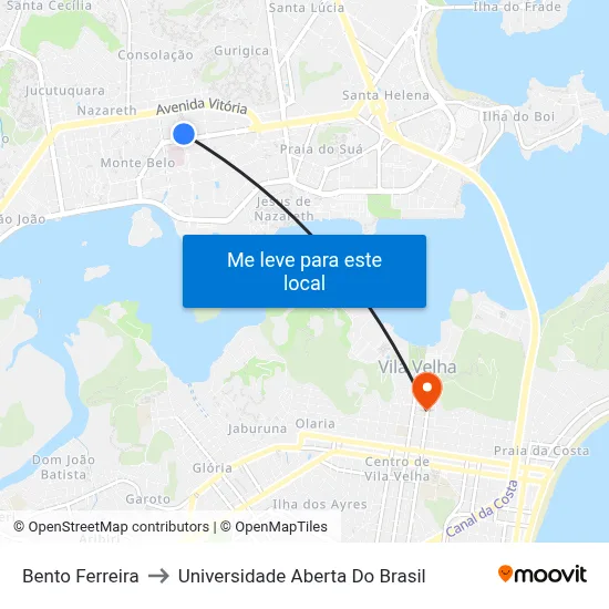 Bento Ferreira to Universidade Aberta Do Brasil map