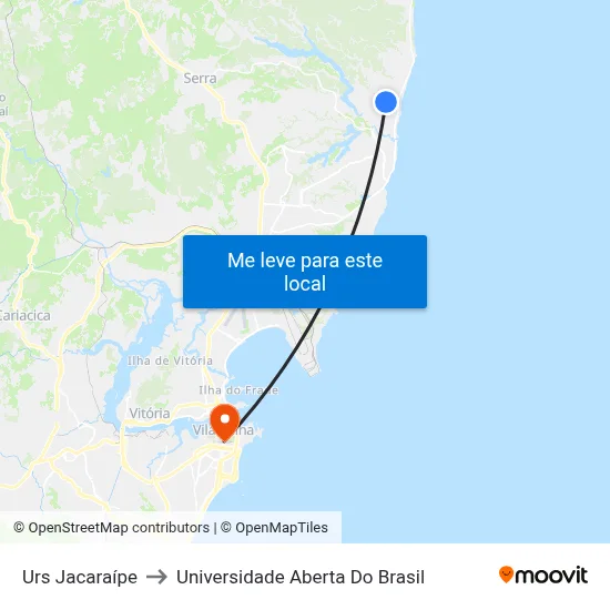Urs Jacaraípe to Universidade Aberta Do Brasil map
