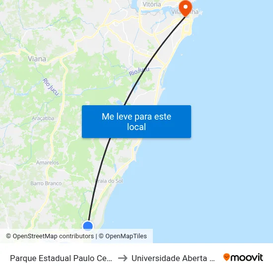 Parque Estadual Paulo Cesar Vinha to Universidade Aberta Do Brasil map