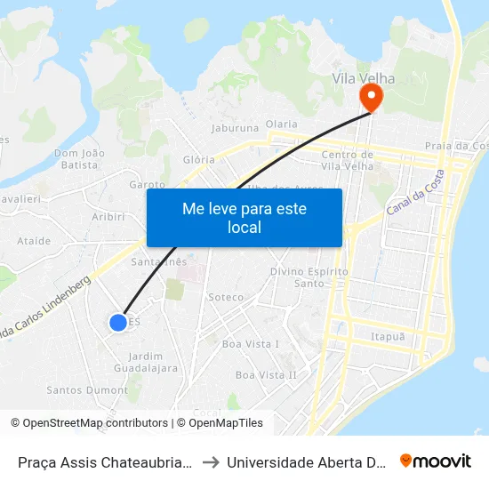 Praça Assis Chateaubriand, 299 to Universidade Aberta Do Brasil map