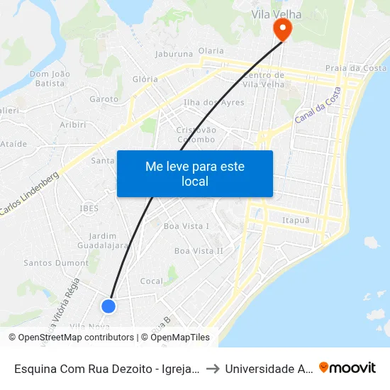 Esquina Com Rua Dezoito - Igreja Cristã Maranata / Santa Gula to Universidade Aberta Do Brasil map