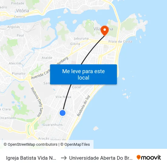 Igreja Batista Vida Nova to Universidade Aberta Do Brasil map