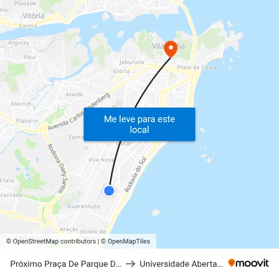 Próximo Praça De Parque Das Gaivotas to Universidade Aberta Do Brasil map