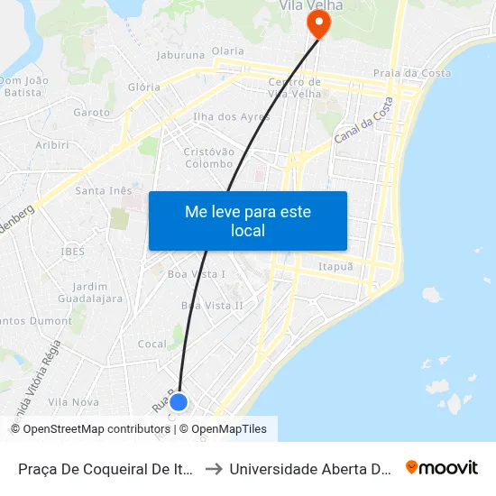 Praça De Coqueiral De Itaparica to Universidade Aberta Do Brasil map