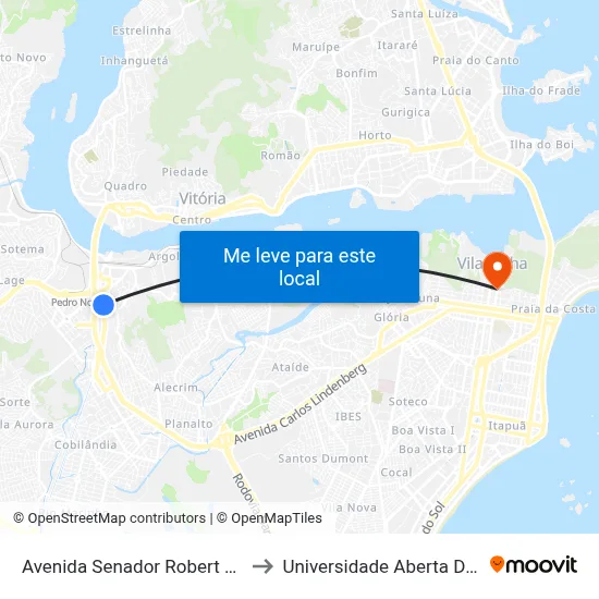 Avenida Senador Robert Kennedy to Universidade Aberta Do Brasil map