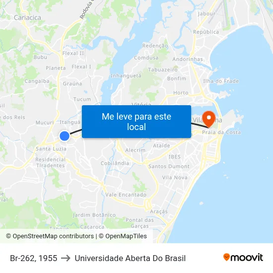 Br-262, 1955 to Universidade Aberta Do Brasil map