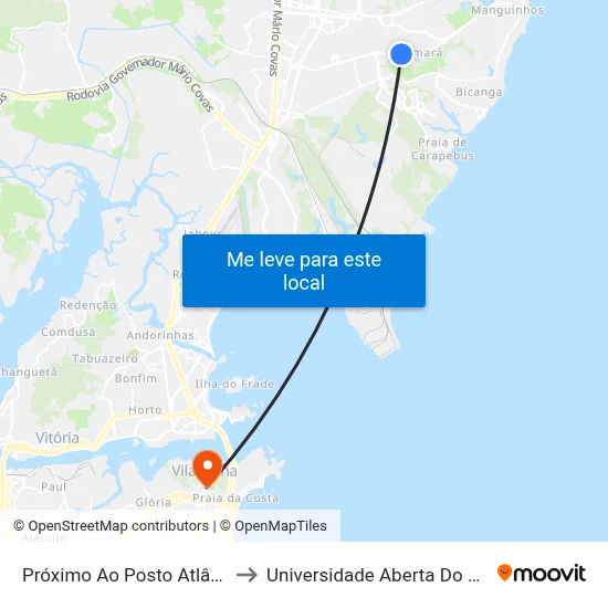 Próximo Ao Posto Atlântica to Universidade Aberta Do Brasil map
