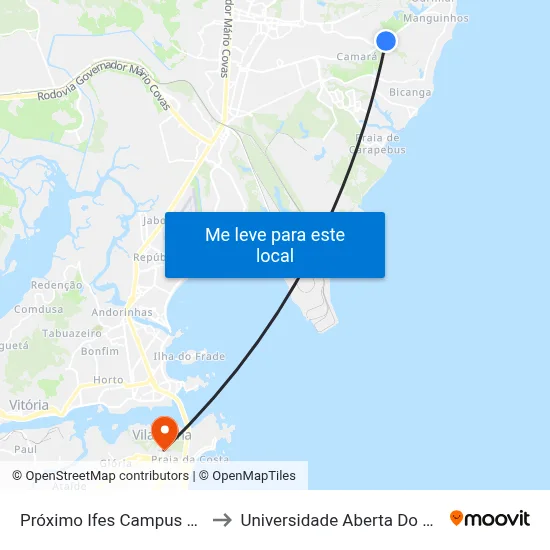 Próximo Ifes Campus Serra to Universidade Aberta Do Brasil map