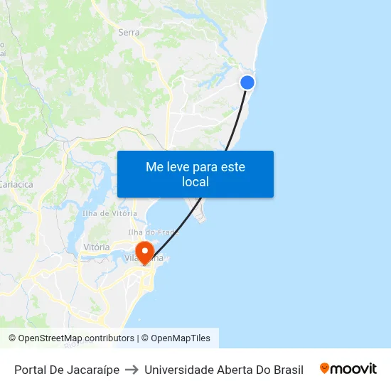 Portal De Jacaraípe to Universidade Aberta Do Brasil map