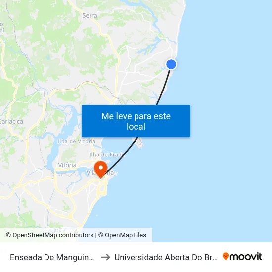 Enseada De Manguinhos to Universidade Aberta Do Brasil map