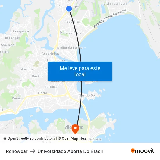 Renewcar to Universidade Aberta Do Brasil map
