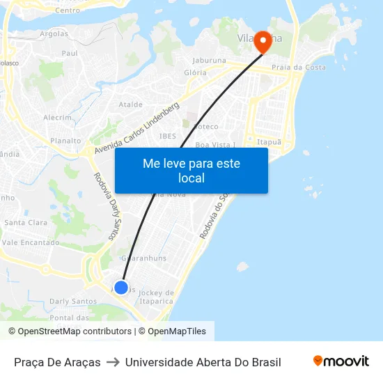 Praça De Araças to Universidade Aberta Do Brasil map