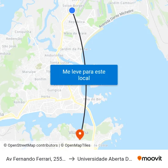 Av Fernando Ferrari, 2552-2818 to Universidade Aberta Do Brasil map
