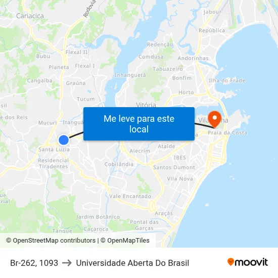 Br-262, 1093 to Universidade Aberta Do Brasil map