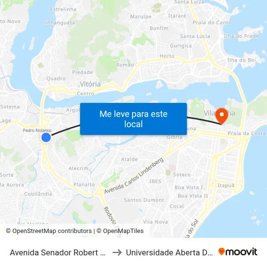 Avenida Senador Robert Kennedy to Universidade Aberta Do Brasil map