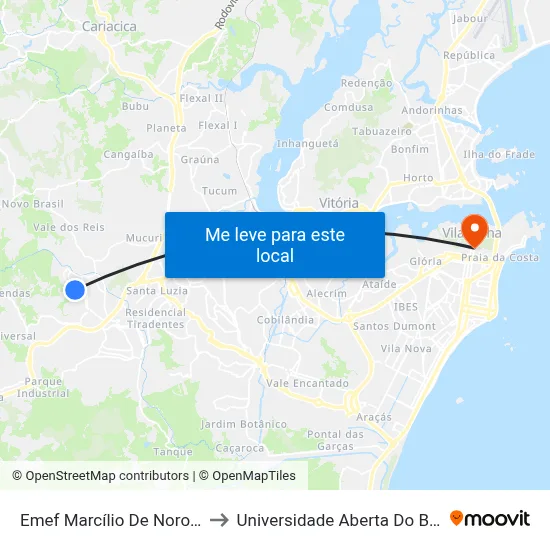 Emef Marcílio De Noronha to Universidade Aberta Do Brasil map