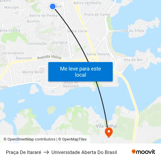 Praça De Itararé to Universidade Aberta Do Brasil map