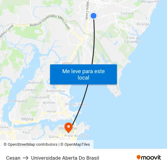 Cesan to Universidade Aberta Do Brasil map