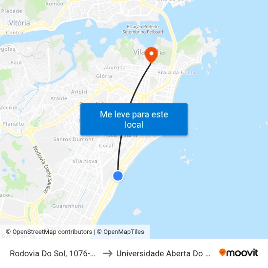 Rodovia Do Sol, 1076-1309 to Universidade Aberta Do Brasil map