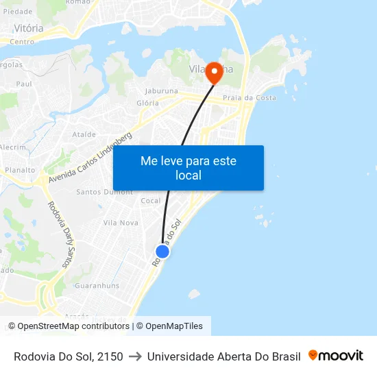 Rodovia Do Sol, 2150 to Universidade Aberta Do Brasil map