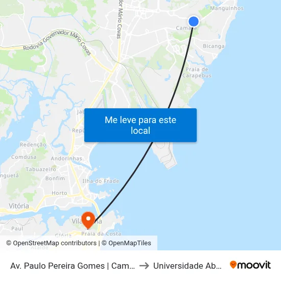 Av. Paulo Pereira Gomes | Campus Ucl Manguinhos to Universidade Aberta Do Brasil map