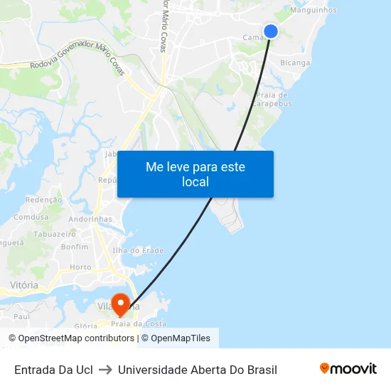 Entrada Da Ucl to Universidade Aberta Do Brasil map