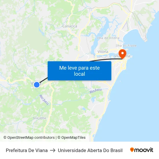 Prefeitura De Viana to Universidade Aberta Do Brasil map