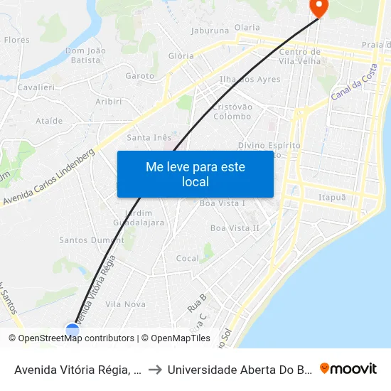 Avenida Vitória Régia, 209 to Universidade Aberta Do Brasil map