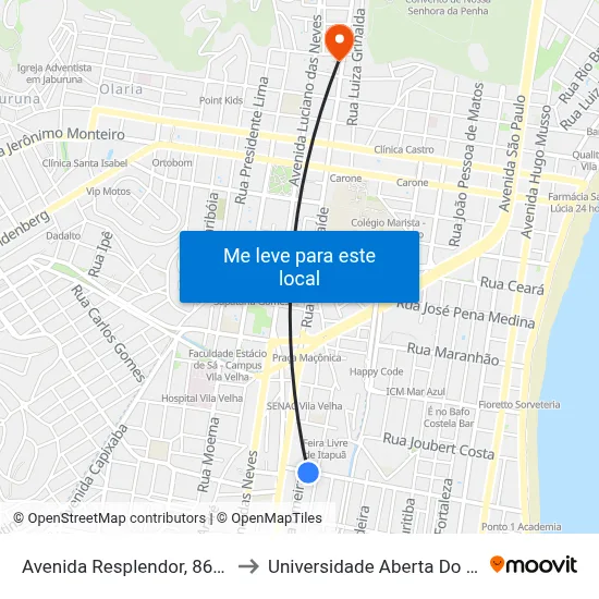Avenida Resplendor, 863-935 to Universidade Aberta Do Brasil map
