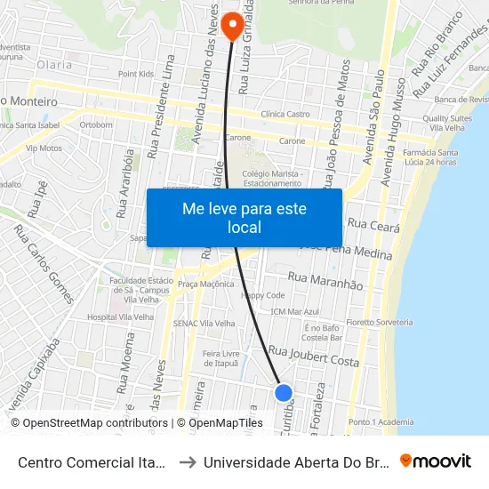 Centro Comercial Itapuã to Universidade Aberta Do Brasil map