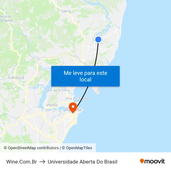Wine.Com.Br to Universidade Aberta Do Brasil map