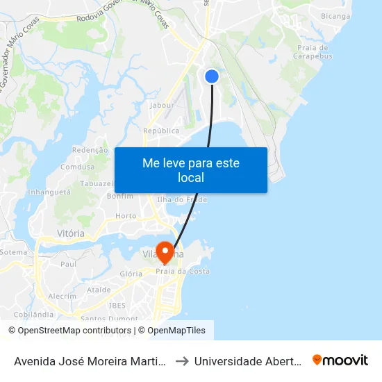Avenida José Moreira Martins Rato, 1355 to Universidade Aberta Do Brasil map