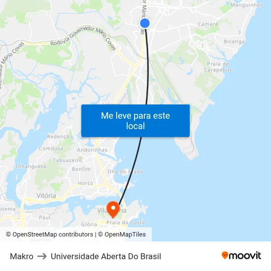 Makro to Universidade Aberta Do Brasil map
