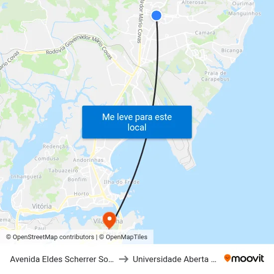 Avenida Eldes Scherrer Souza, 1501 to Universidade Aberta Do Brasil map