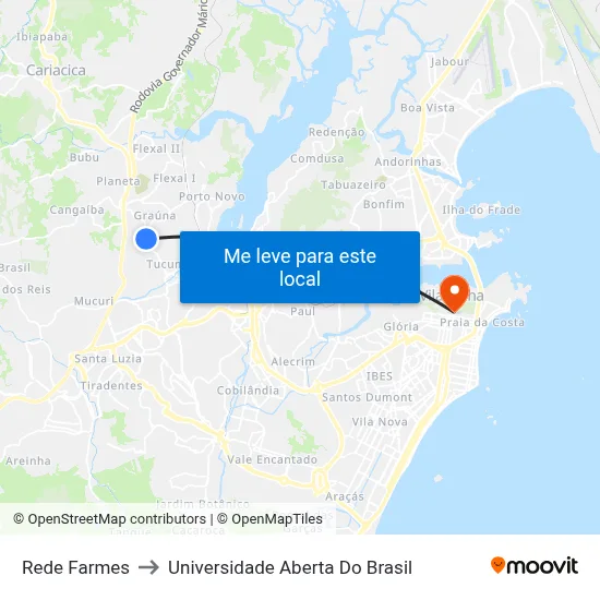 Rede Farmes to Universidade Aberta Do Brasil map