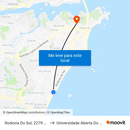 Rodovia Do Sol, 2279-2519 to Universidade Aberta Do Brasil map