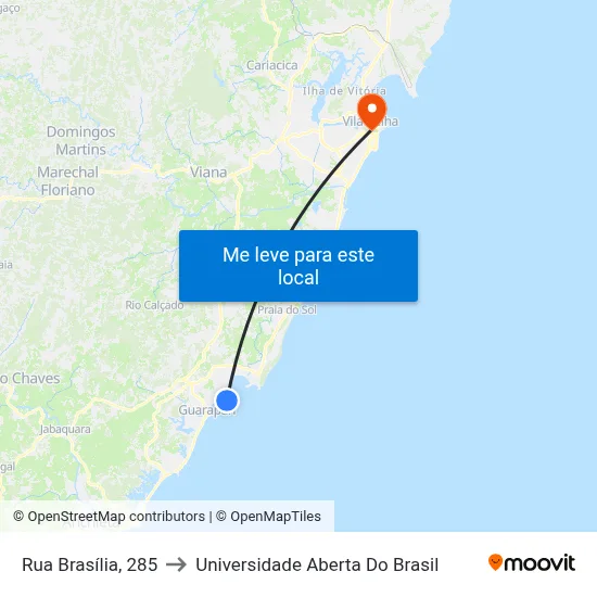 Rua Brasília, 285 to Universidade Aberta Do Brasil map