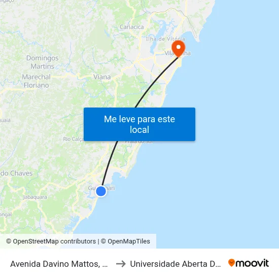 Avenida Davino Mattos, 102-204 to Universidade Aberta Do Brasil map