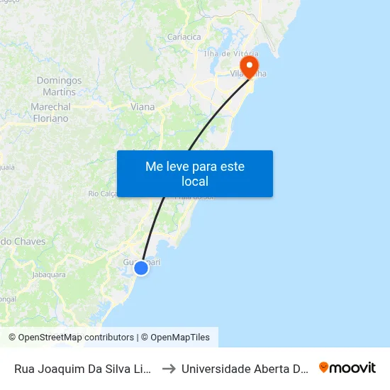 Rua Joaquim Da Silva Lima, 459 to Universidade Aberta Do Brasil map